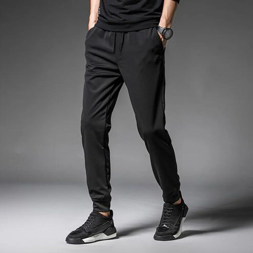 Mens Fashion Joggers Sweatpants Sports Pocket Trousers Beam Drawstring Men's Active Athletic Casual Tricot Sweatpants