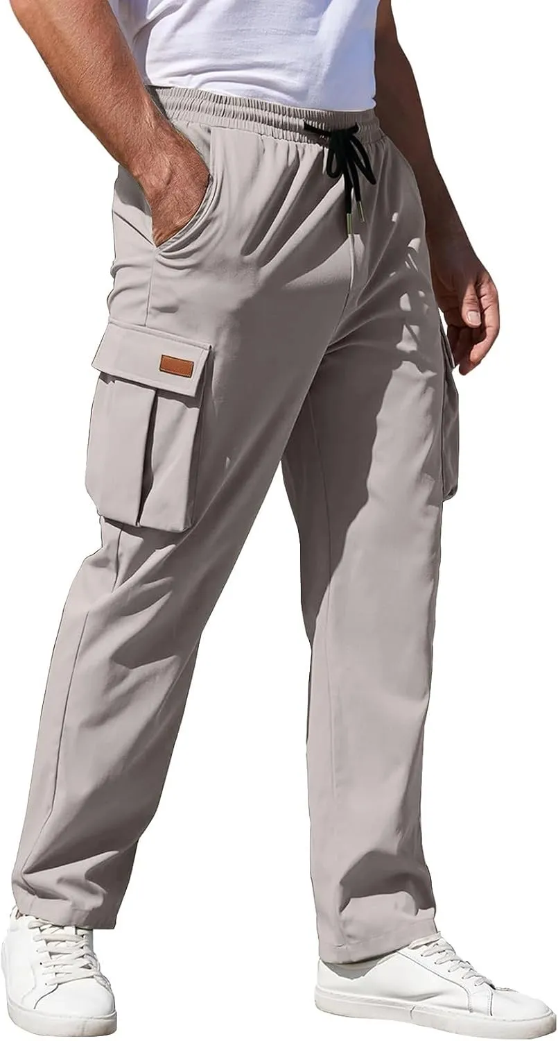 Mens Fashion Joggers Sweatpants Sports Pocket Trousers Beam Drawstring Men's Active Athletic Casual Tricot Sweatpants