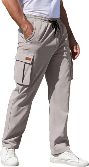 Mens Fashion Joggers Sweatpants Sports Pocket Trousers Beam Drawstring Men's Active Athletic Casual Tricot Sweatpants