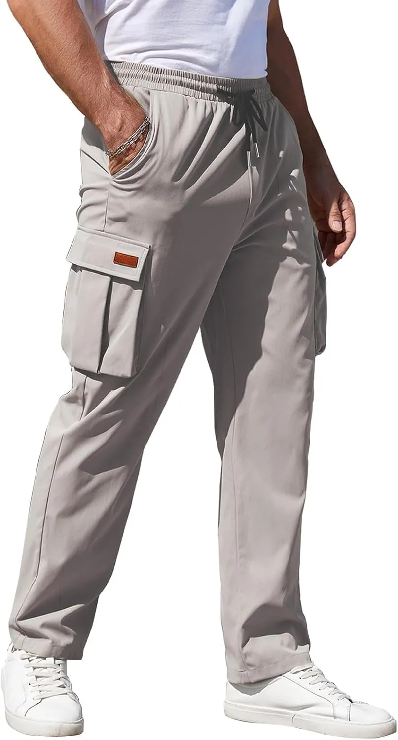 Mens Fashion Joggers Sweatpants Sports Pocket Trousers Beam Drawstring Men's Active Athletic Casual Tricot Sweatpants