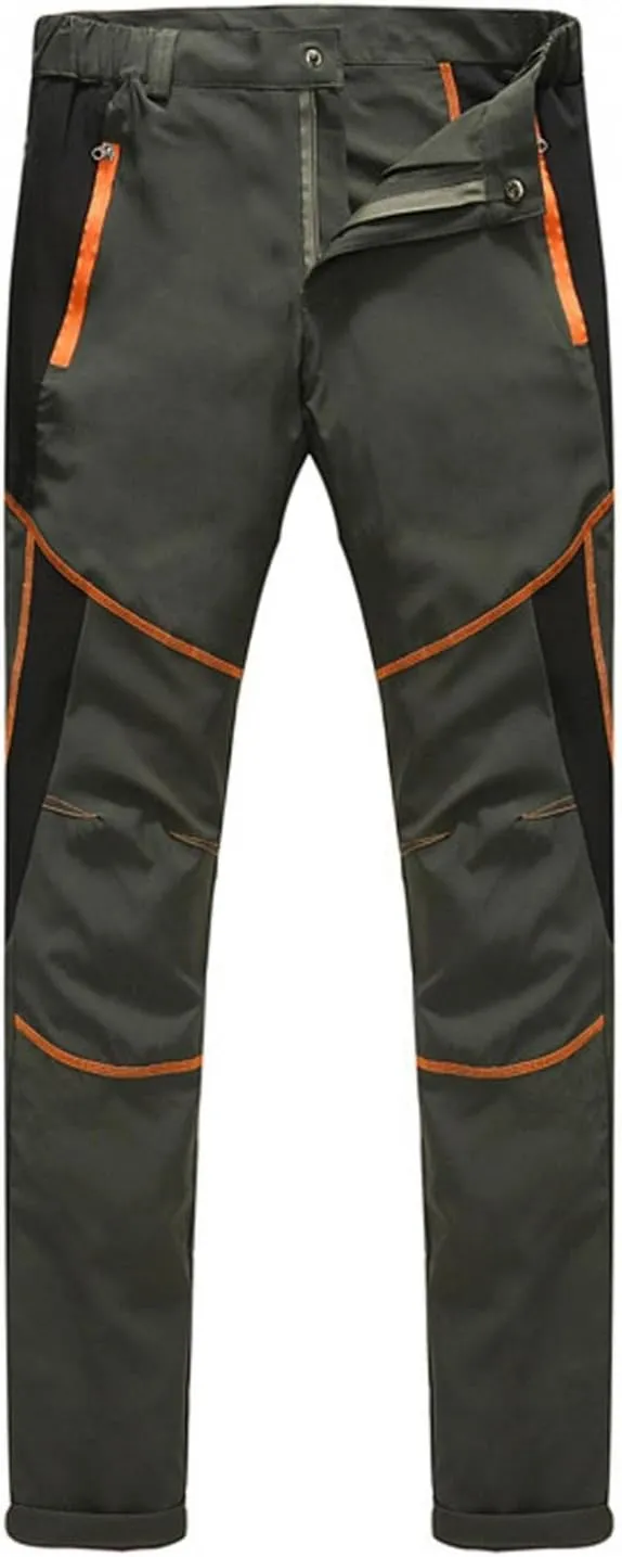 Mens Hiking Pants Waterproof Slim Fit Quick Dry Lightweight Athletic Fit Pants Outdoor Windbreaker Trousers Belts