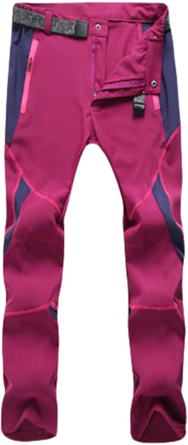 Mens Hiking Pants Waterproof Slim Fit Quick Dry Lightweight Athletic Fit Pants Outdoor Windbreaker Trousers Belts