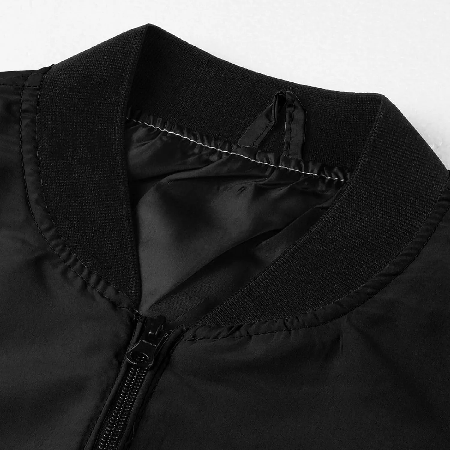 Mens Lightweight Flight Bomber Jacket Full Zip Windproof Military Windbreaker Fashion Casual Softshell Varsity Jacket