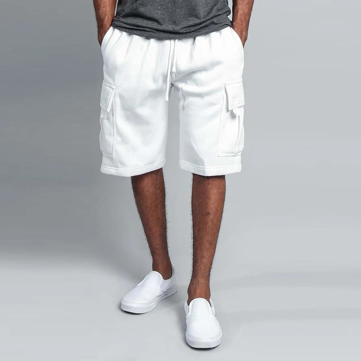 Mens Lightweight Jogging Pant Pockets Combat Work Joggers Baggy Sport Casual Sweatpant Stretch Waistband Pants
