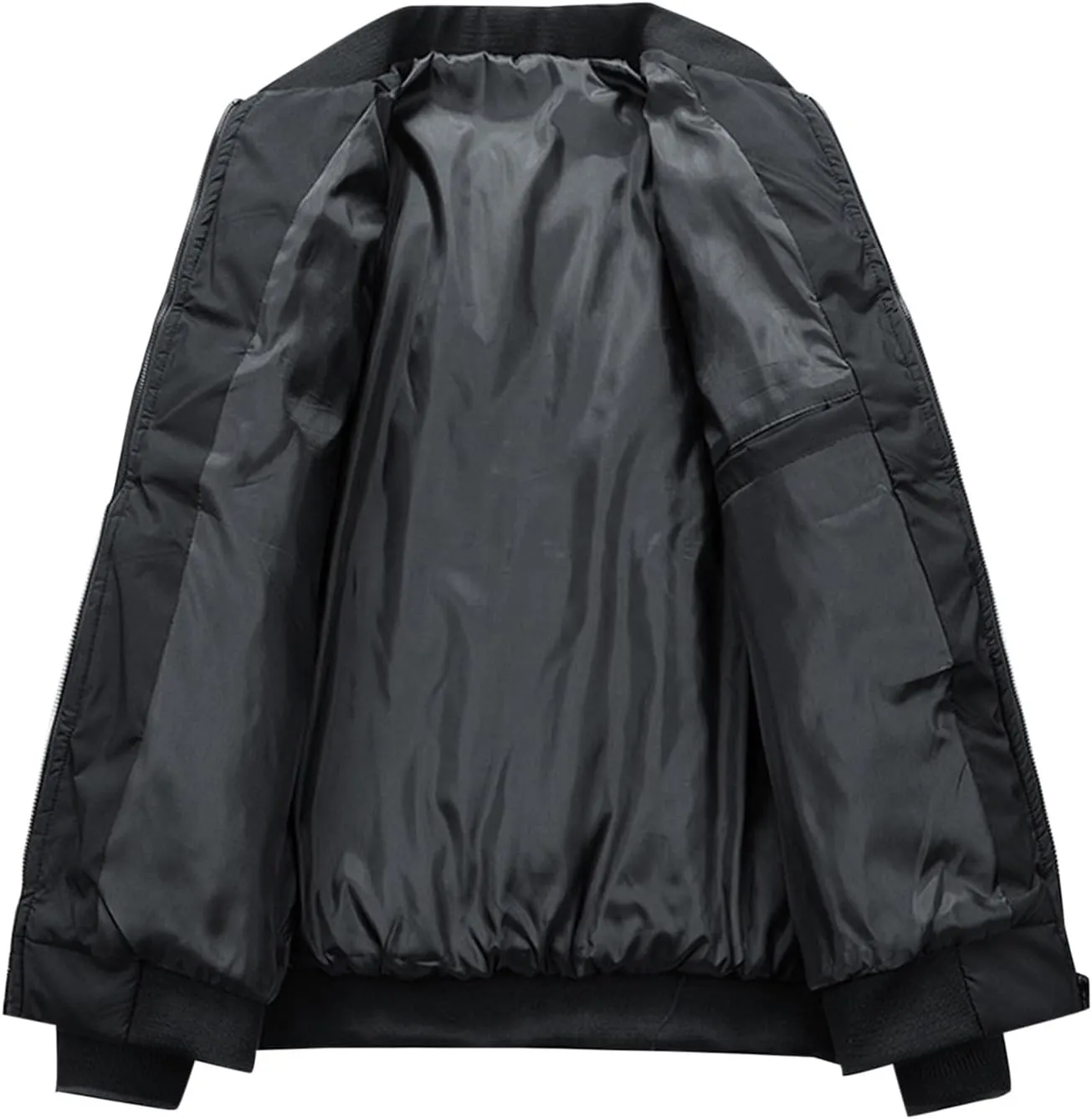 Men's Lightweight Soft Shell Jacket Winter Warm Casual Varsity Bomber Jacket Coat Trendy Long Sleeve Down Jackets