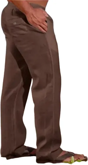 Men's Linen Pants Elastic Waist Drawstring Loose Fit for Beach Yoga Casual Plus Size Comfort Everyday Wear