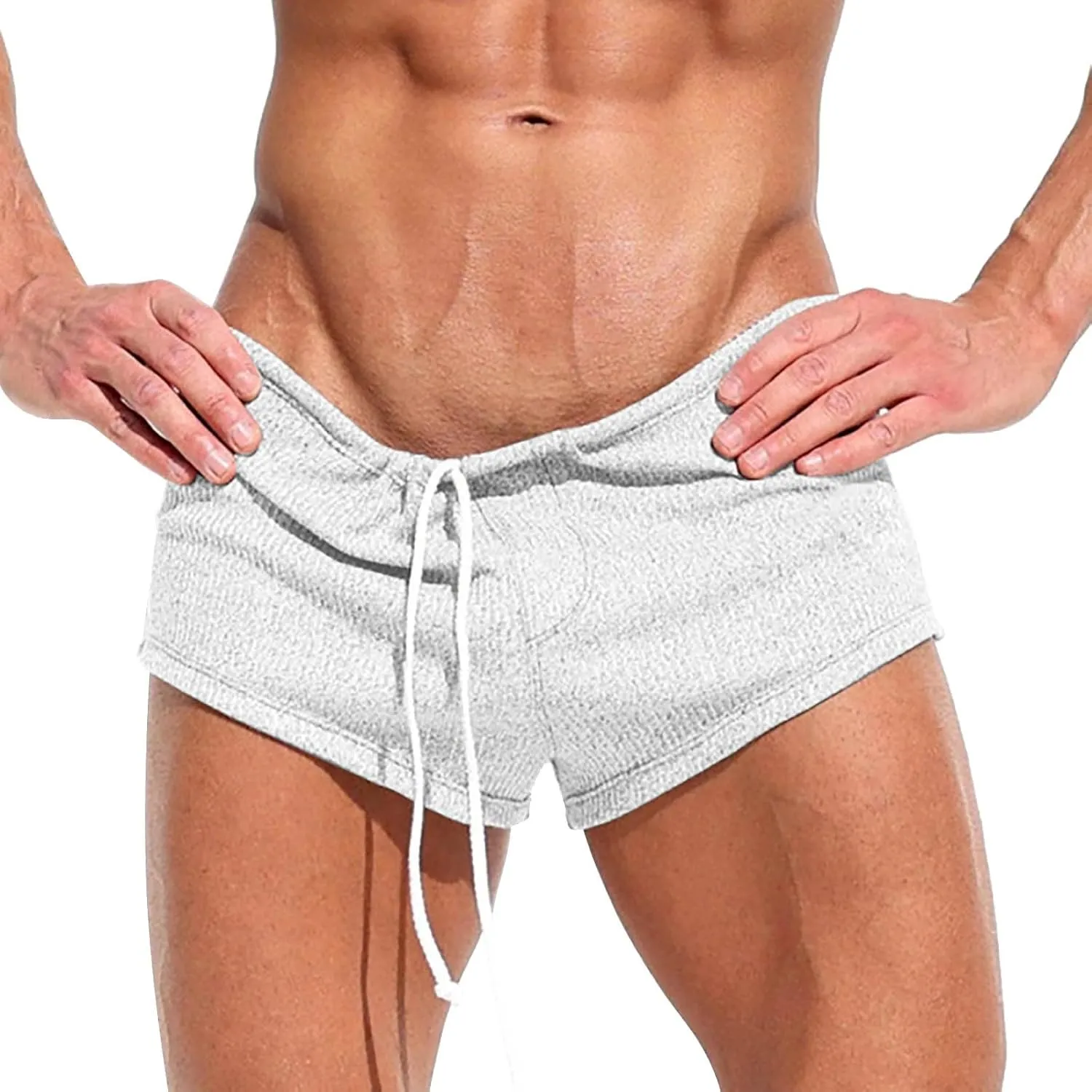 Mens Muscle Fitness Shorts Track Combat Drawstring Sexy Bodybuilding Casual Capris Lightweight Quick Drying Sports Tight Pant