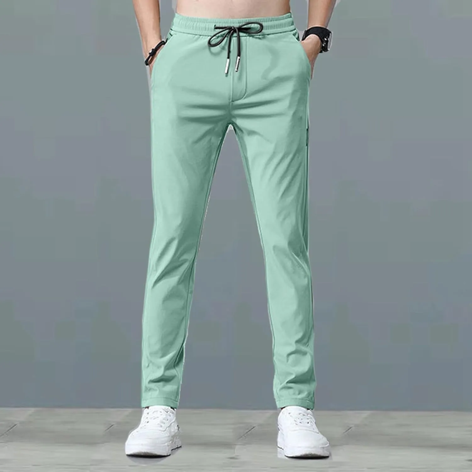 Men's Pants Casual Fashion Jogger Athletic Sweatpants with Pocket Stretch Waistband Cargo Work Pant