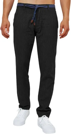 Mens Pinstripe Casual Pants Stretch Slim Fit Dress Trousers Skinny Plus Size Fashion Trend Suit Pants