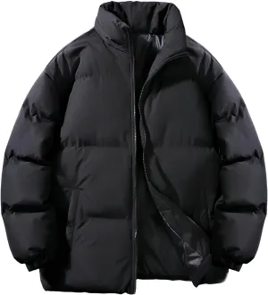 Men's Puffer Jacket Lightweight Quilted Puffy Coats Loose Casual Outwear Plus Winter Down Jackets Thick Cotton Padded