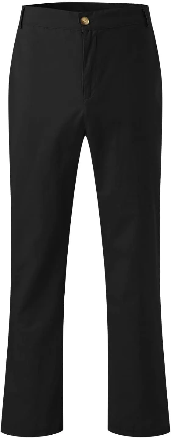 Men's Summer Linen Pants Classic Regular Fit Modern Relaxed Lightweight Dress Casual Pants for Everyday Wear