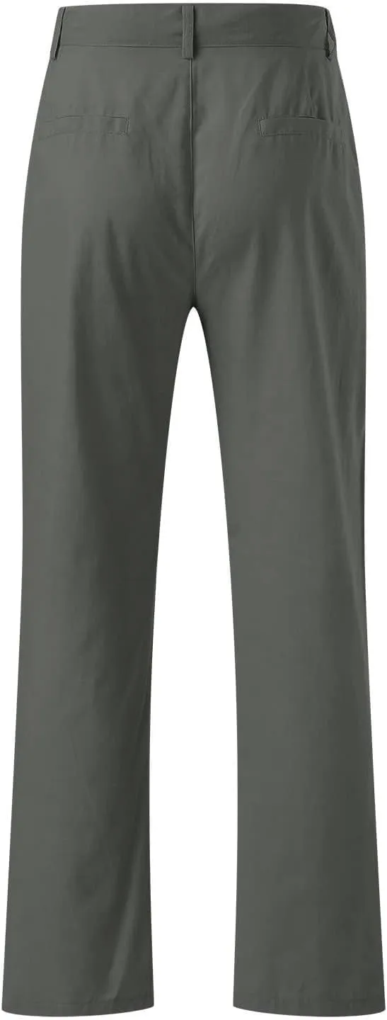 Men's Summer Linen Pants Classic Regular Fit Modern Relaxed Lightweight Dress Casual Pants for Everyday Wear