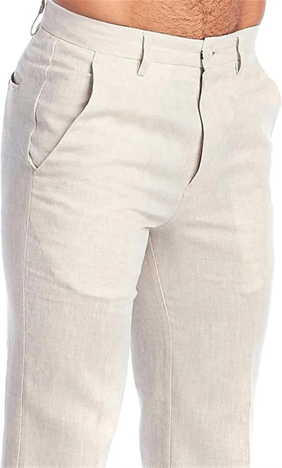 Men's Summer Linen Pants Classic Regular Fit Modern Relaxed Lightweight Dress Casual Pants for Everyday Wear