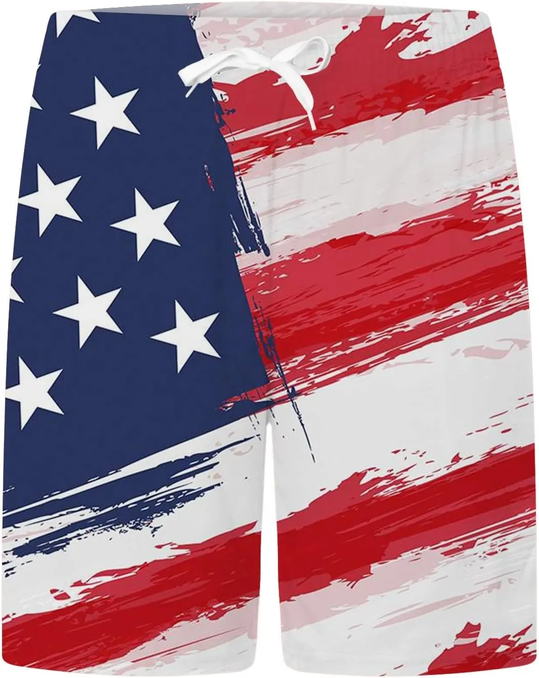 Mens Summer Shorts Independence Day Patriotic Print Casual Loose Pants USA Flag 4th of July Lightweight Combat Sports Capris