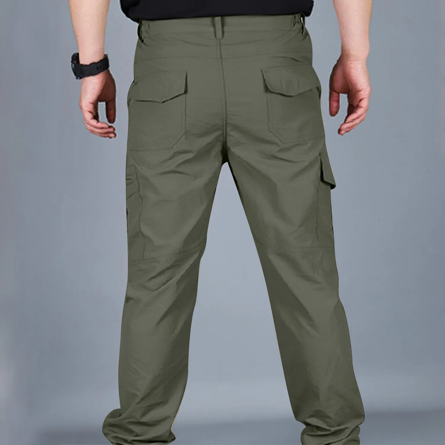 Men's Tactical Cargo Pants Slim Fit Multi-Pocket Durable Lightweight Outdoor Work Comfortable Utility Everyday Wear