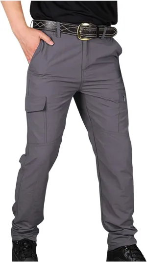 Men's Tactical Cargo Pants Slim Fit Multi-Pocket Durable Lightweight Outdoor Work Comfortable Utility Everyday Wear