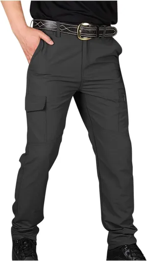 Men's Tactical Cargo Pants Slim Fit Multi-Pocket Durable Lightweight Outdoor Work Comfortable Utility Everyday Wear