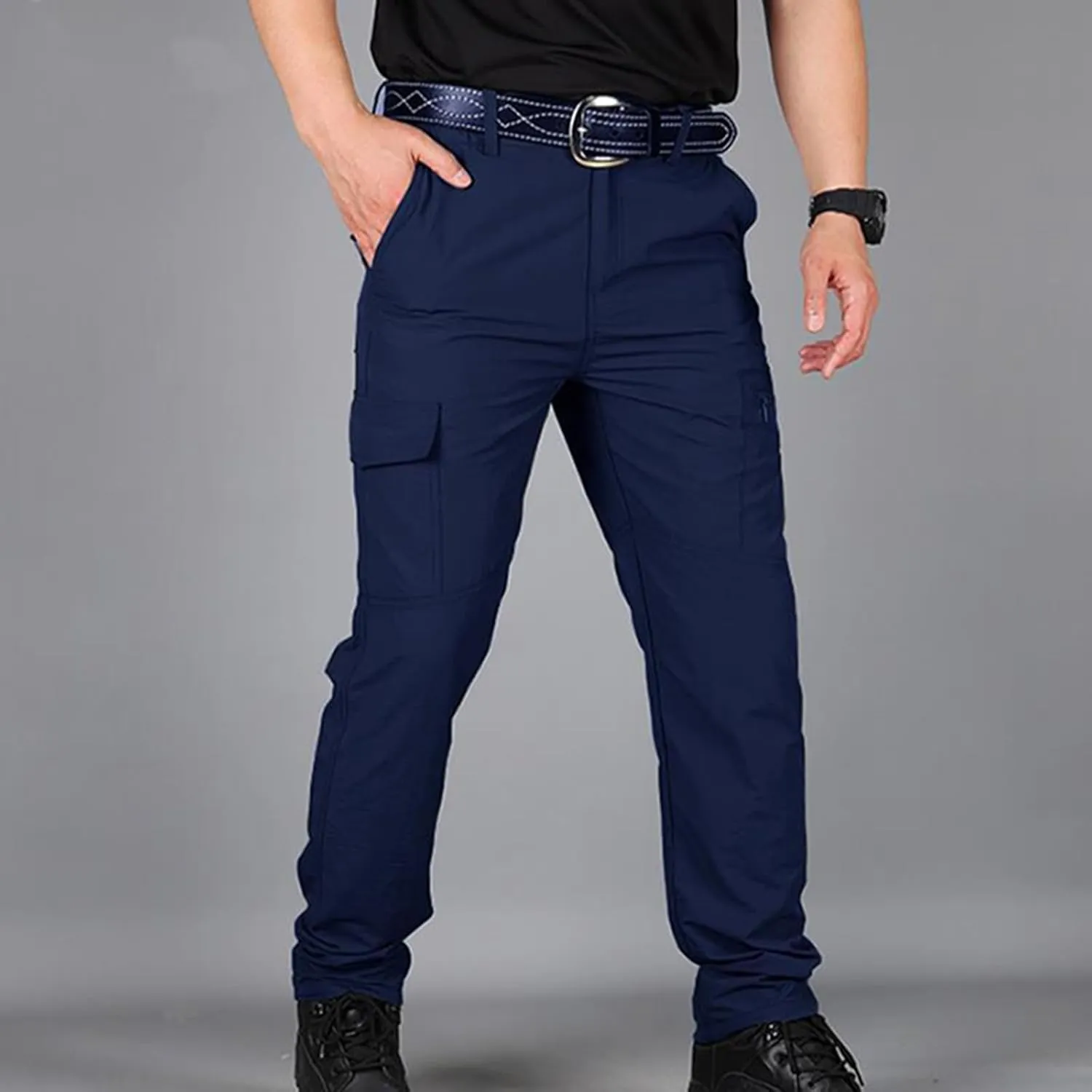Men's Tactical Cargo Pants Slim Fit Multi-Pocket Durable Lightweight Outdoor Work Comfortable Utility Everyday Wear