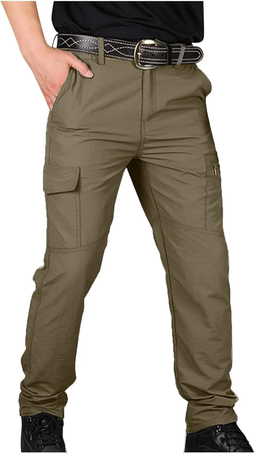 Men's Tactical Cargo Pants Slim Fit Multi-Pocket Durable Lightweight Outdoor Work Comfortable Utility Everyday Wear