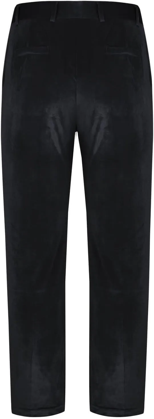 Men's Velvet Pants Slim Fit Party Dress Pants Velvet Trousers Elastic Waist Suit Pant Casual Soft Bottoms Solid Color