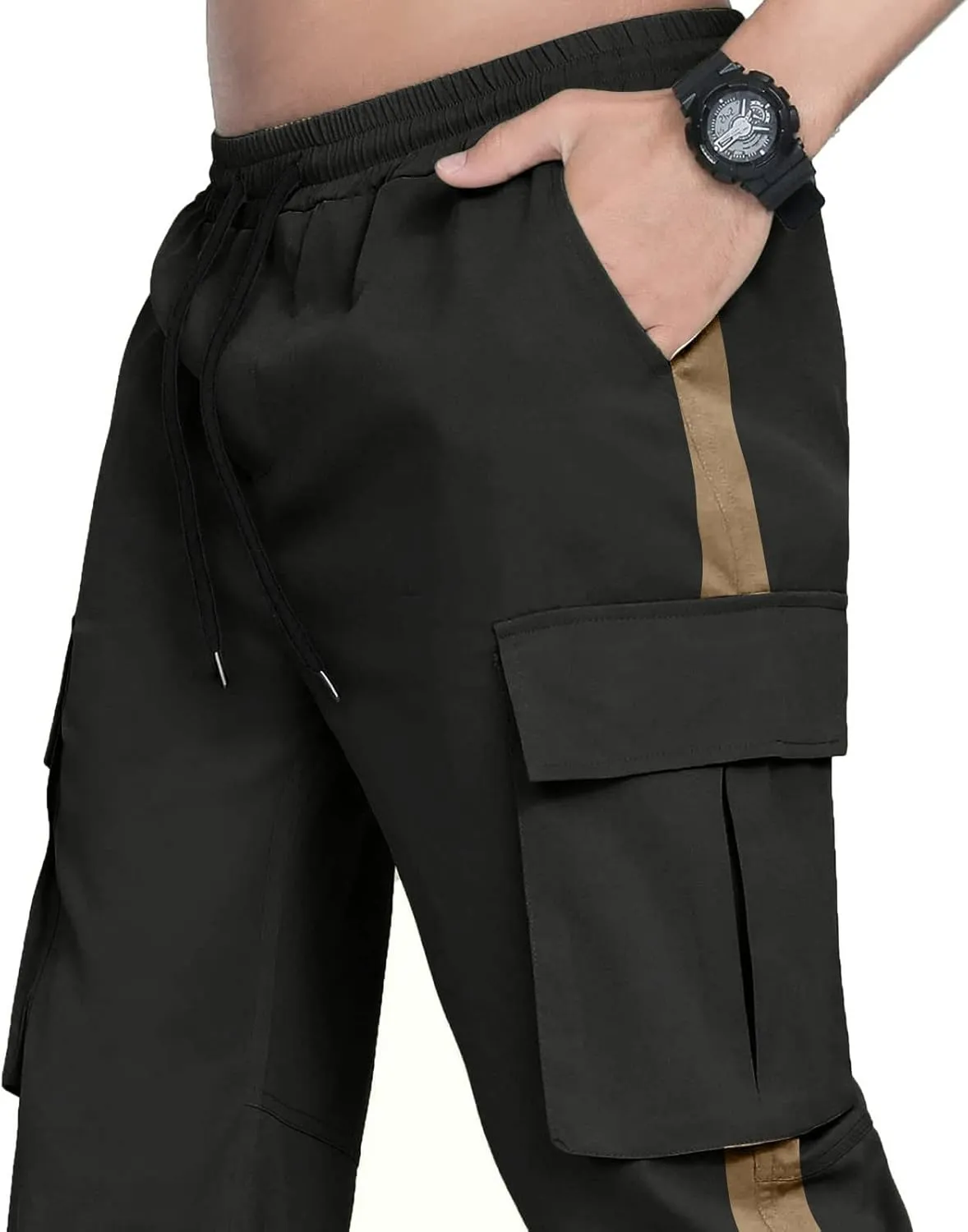 Mens Workout Cargo Sweatpants Printed Overalls Casual Pocket Sport Work Casual Trouser Pants Big and Tall Sweatpants