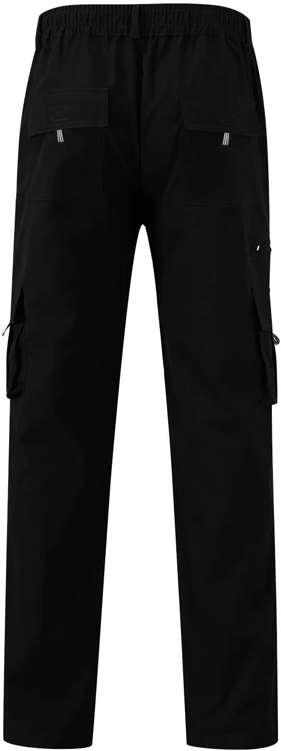 Mens Zip Joggers Pants Mens Fashion Casual Loose Cotton Plus Size Pocket Elastic Waist Pants Trousers Stretch