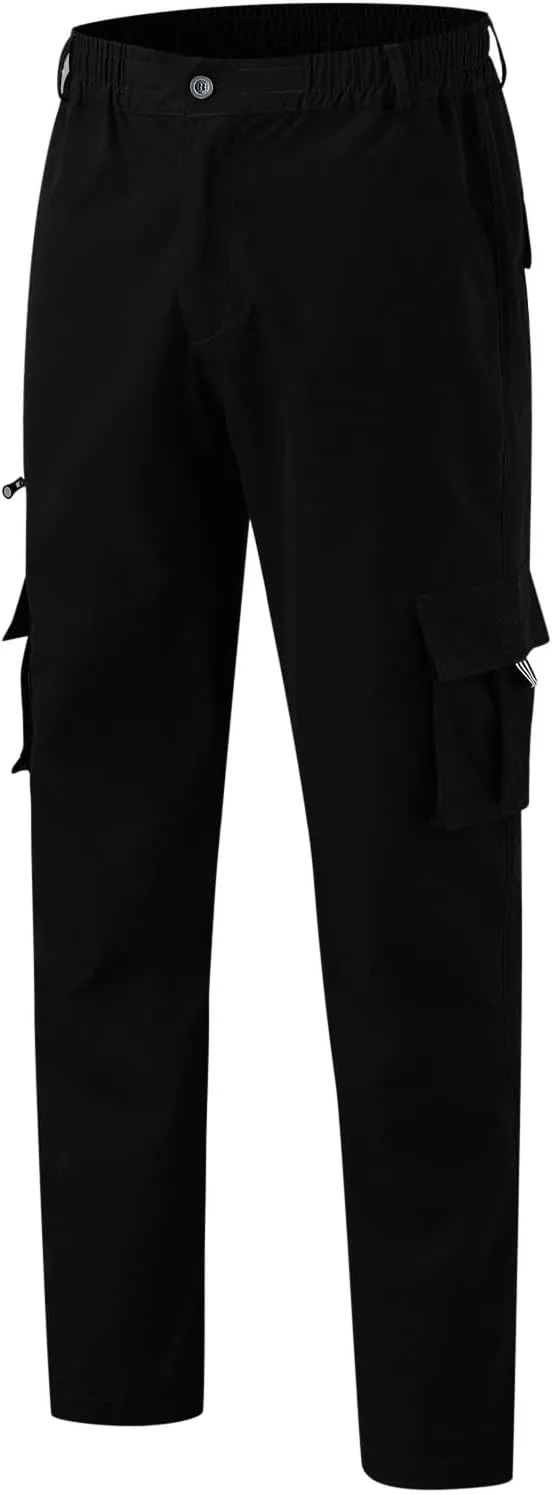 Mens Zip Joggers Pants Mens Fashion Casual Loose Cotton Plus Size Pocket Elastic Waist Pants Trousers Stretch