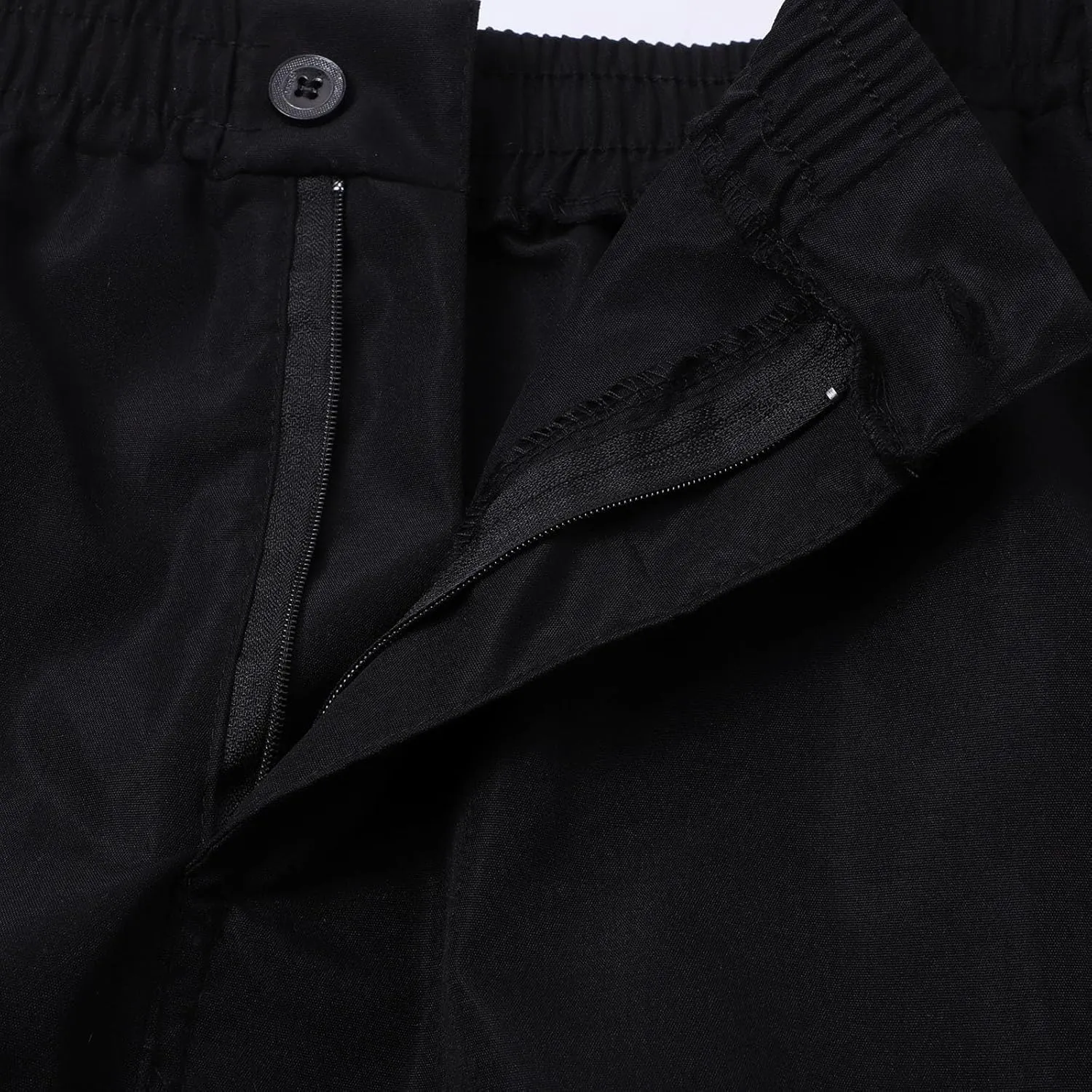 Mens Zip Joggers Pants Mens Fashion Casual Loose Cotton Plus Size Pocket Elastic Waist Pants Trousers Stretch