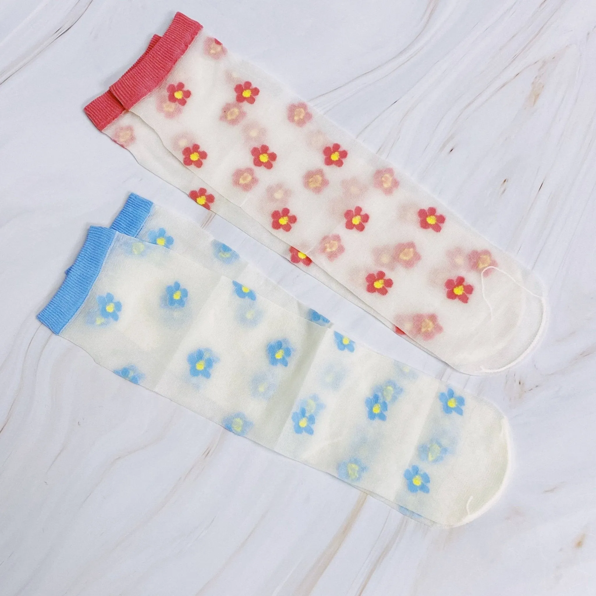 Mini Flower Sheer Socks - Set/2