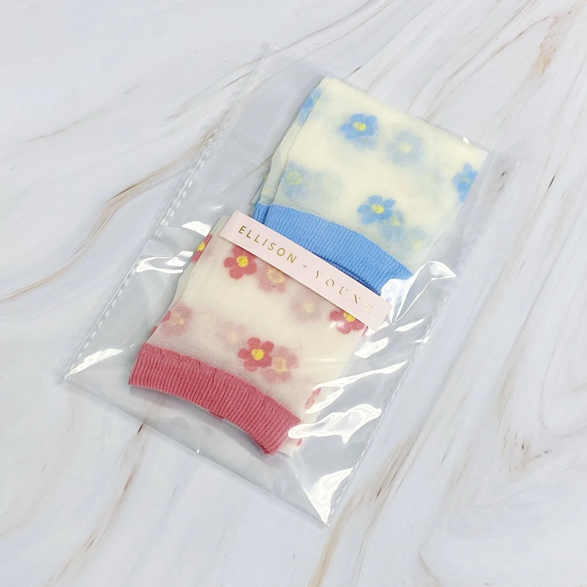 Mini Flower Sheer Socks - Set/2