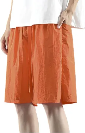 Muscularfit Mens Lightweight Quick Dry Shorts Relaxed Fit Breathable Summer Casual Short Solid Color Fashion Drawstring Short