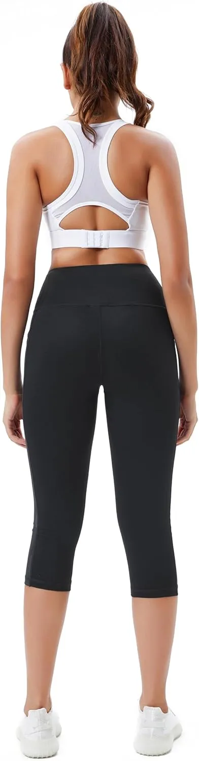 Neonysweets Womens Printed Tummy Control Yoga Workout Leggings Pocket