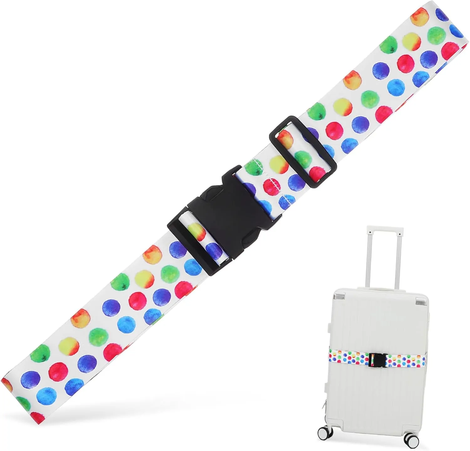 One-line Luggage Strap Elastic Fastening Straps for Suitcase Stretchy Suitcase Straps Travel Luggage Strap Lock Belts Luggage Bands for Suitcases Utility Cabin Blue Thick Polyester