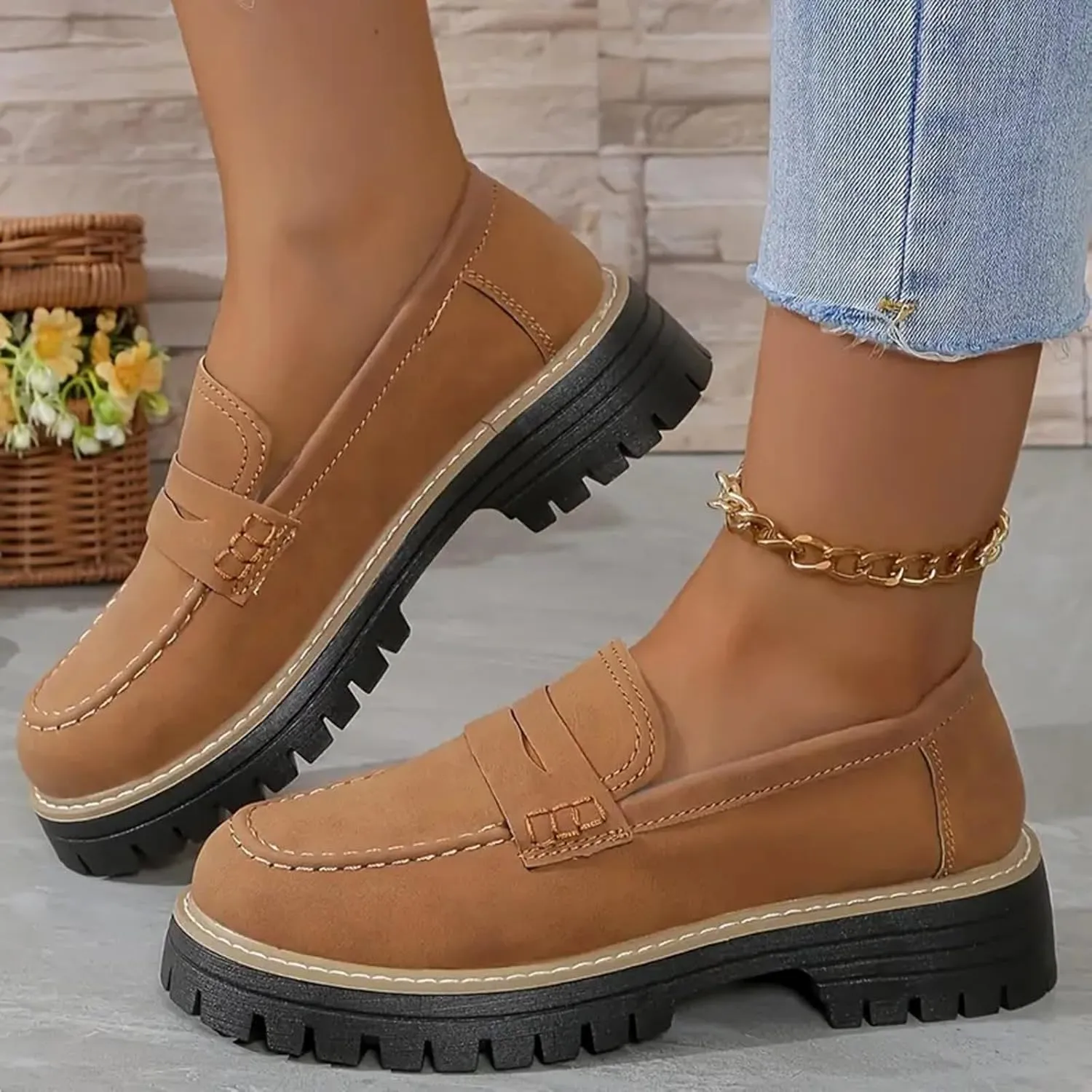 Orthoture-orthopedic Platform Loafers for Women,Wide Width Dress Shoes Ortho Comfort Shoes Slip On Penny Loafers