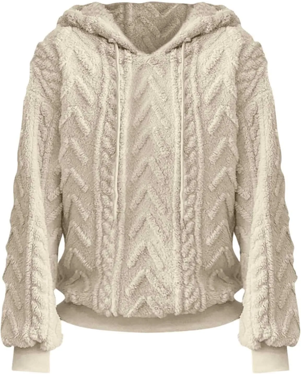 Oversized Hoodie For Women, Cable Knit Fuzzy Pullover Sweatshirt, Fall Clothes