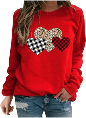 Oversized Sweatshirt for Women Valentines Sweatshirts Long Sleeve Crewneck Pullover Fashion Graphic Sweatshirts