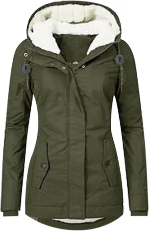 Padded for Women Coat Outerwear Quilted Jackets Oversized Padded Jacket Fur Collar Cozy Windbreaker Sweater Hoodies