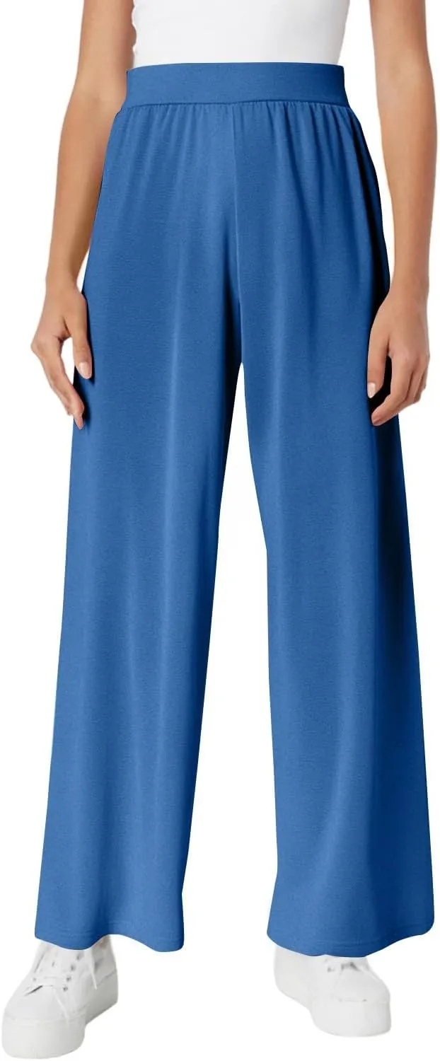 Pants for Women Casual Elastic Waist Drawstring Sumemr Pants Straight Wide Leg High Waisted with Pockets 2025 Trousers