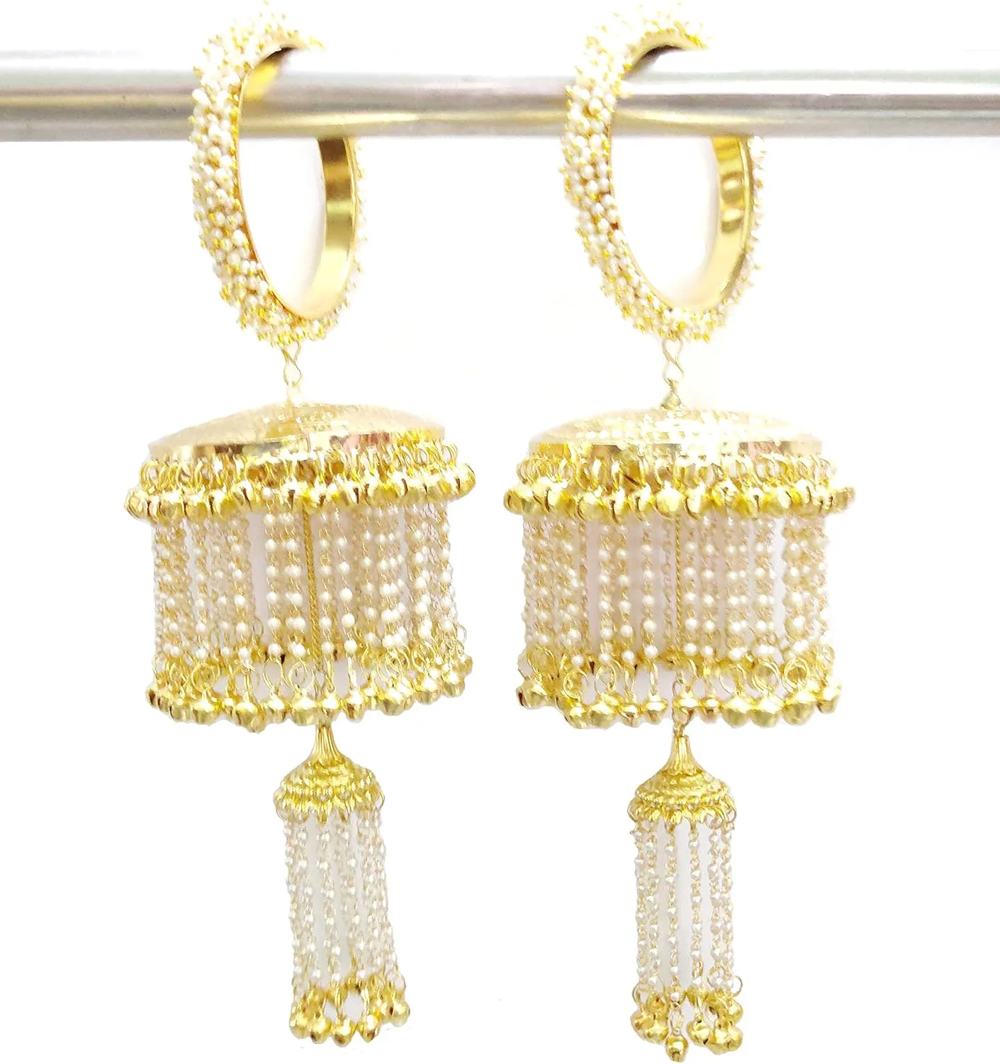 Pearl kaleere with attached pearl bangles (BANGLES SIZE) By Indian Collectible