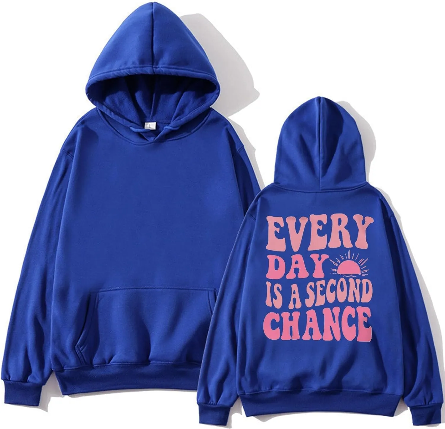 Pink Hoodies for Women Latter Print Oversized Long Sleeve Casual Pullover with Pocket Sweater 2024 Fall Sweatshirt Y2K
