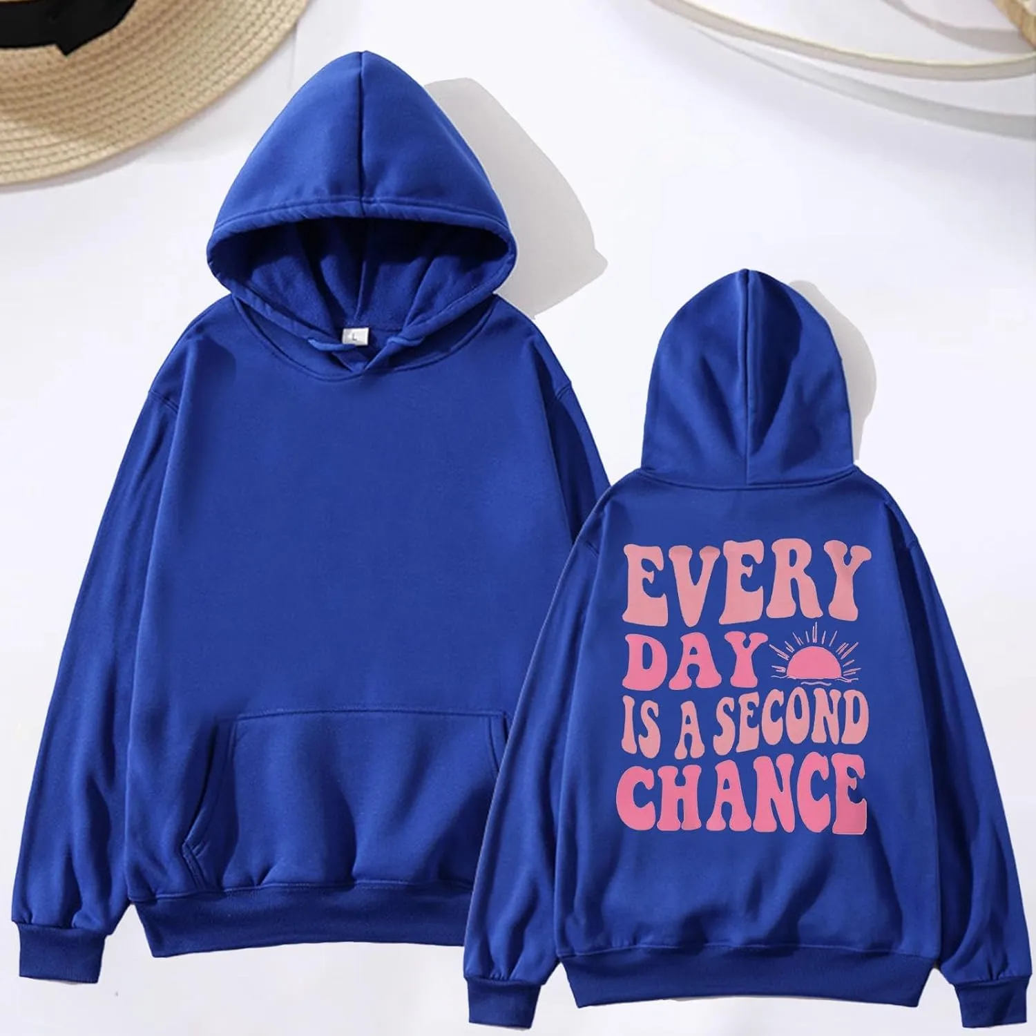 Pink Hoodies for Women Latter Print Oversized Long Sleeve Casual Pullover with Pocket Sweater 2024 Fall Sweatshirt Y2K