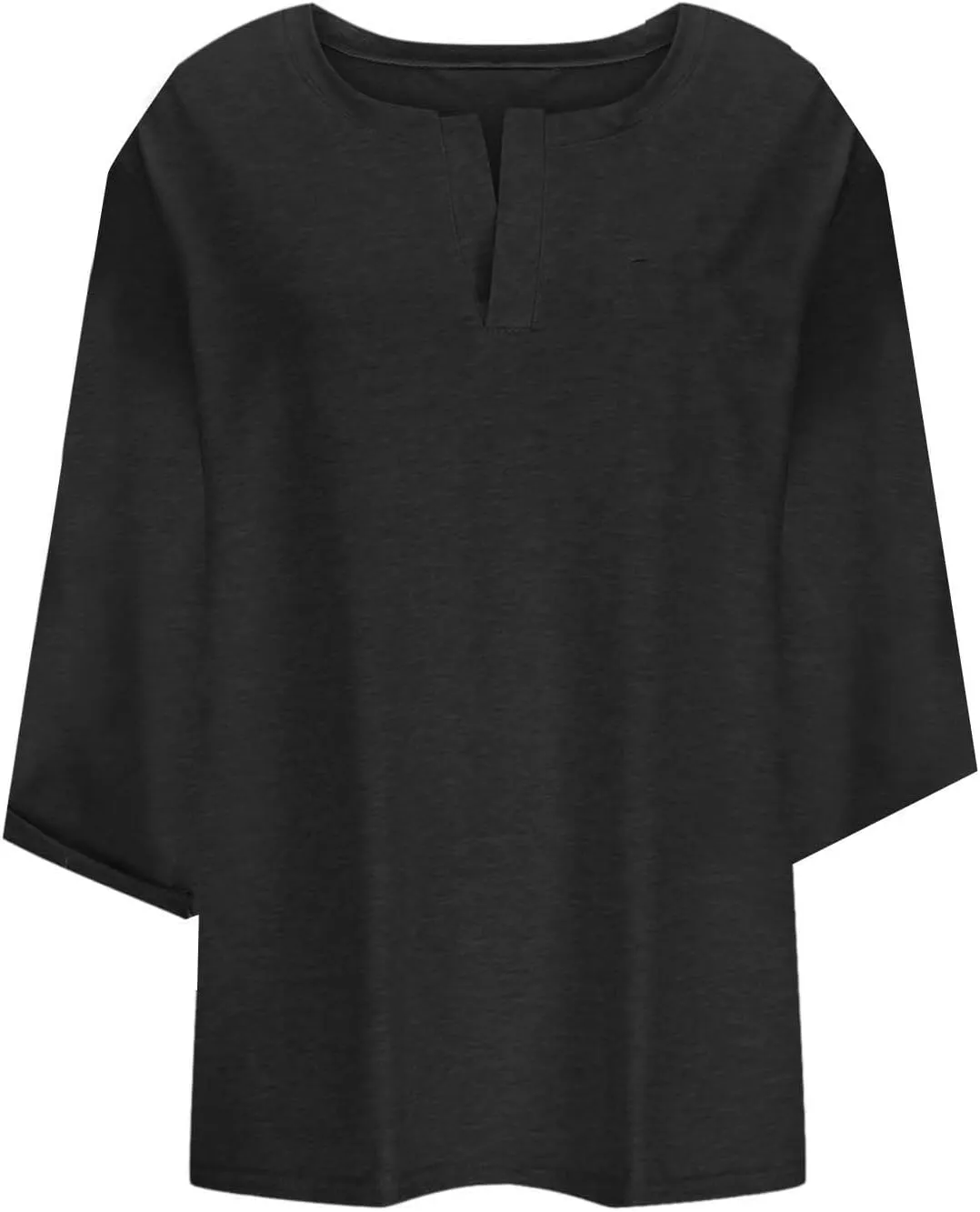 Plus Size T Shirts for Women Loose Fit 3/4 Length Sleeve Tops Oversized Cute Tees Summer V Neck Blouses
