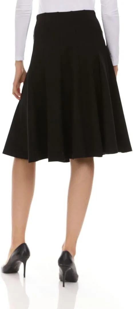 Premium Lycra Skirt  Thick, and Opaque Pleated Skirt with Stretch Waist Knee-Length & Midi-Length Options