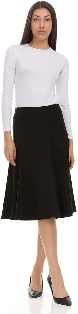 Premium Lycra Skirt  Thick, and Opaque Pleated Skirt with Stretch Waist Knee-Length & Midi-Length Options