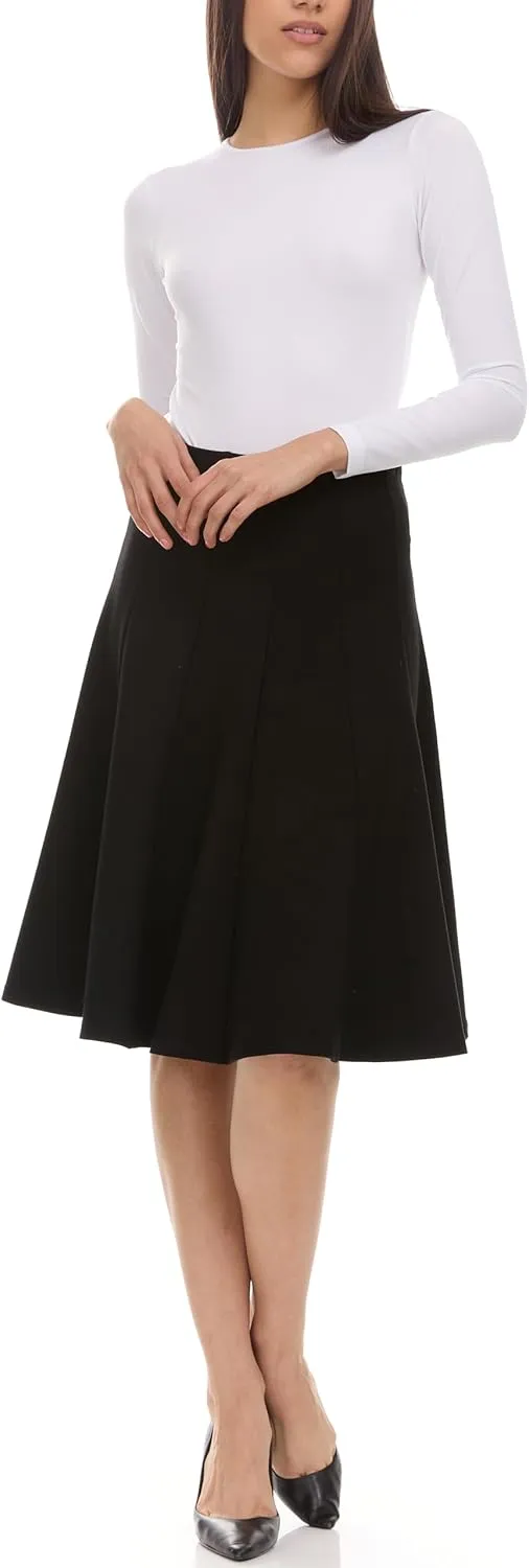 Premium Lycra Skirt  Thick, and Opaque Pleated Skirt with Stretch Waist Knee-Length & Midi-Length Options