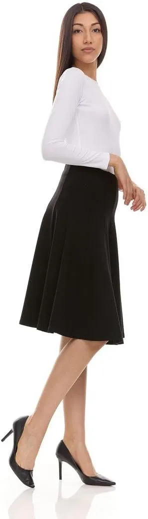 Premium Lycra Skirt  Thick, and Opaque Pleated Skirt with Stretch Waist Knee-Length & Midi-Length Options