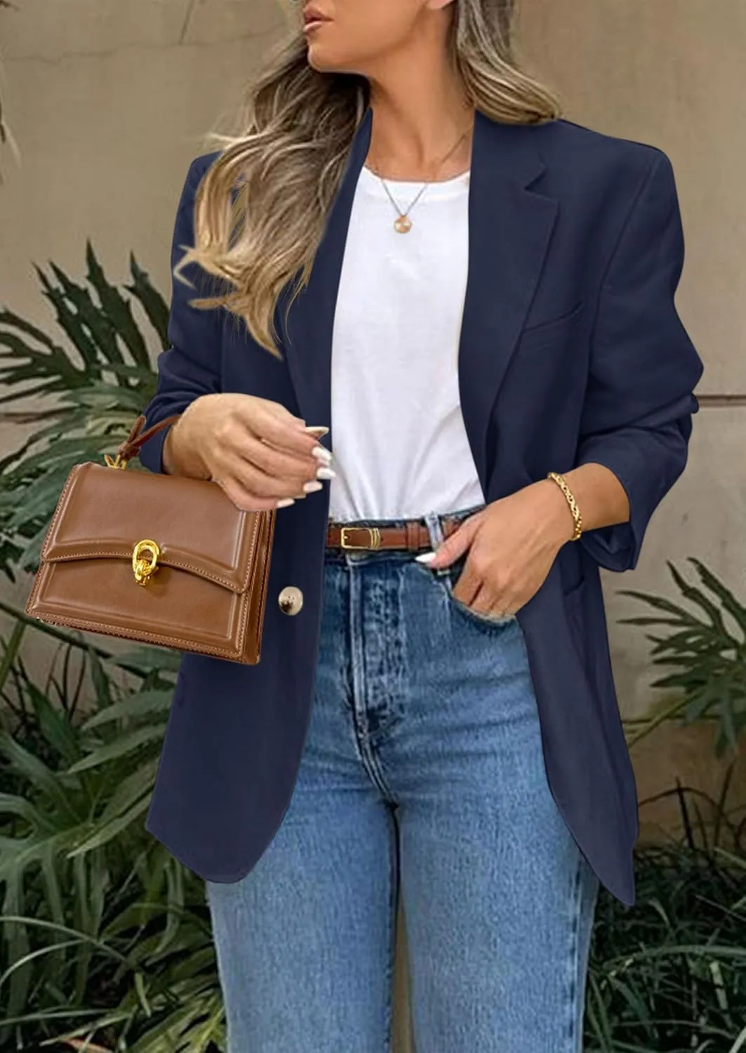 PRETTYGARDEN 2025 Blazers for Women Business Casual Long Sleeve Lapel Open Front Suit Jacket Work Blazer with Pockets