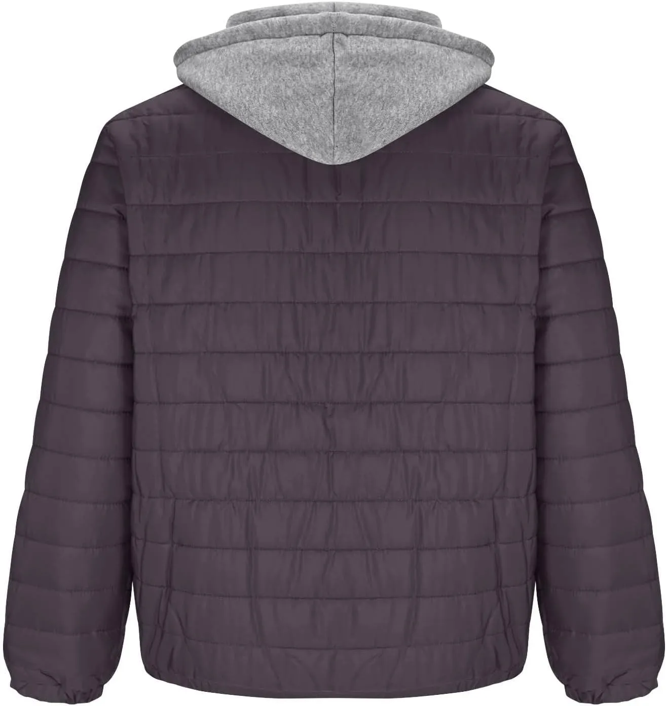 Puffer Jacket Men with Detachable Hood Packable Lightweight Down Jacket Zip up Quilted Jacket Warm Winter Jacket