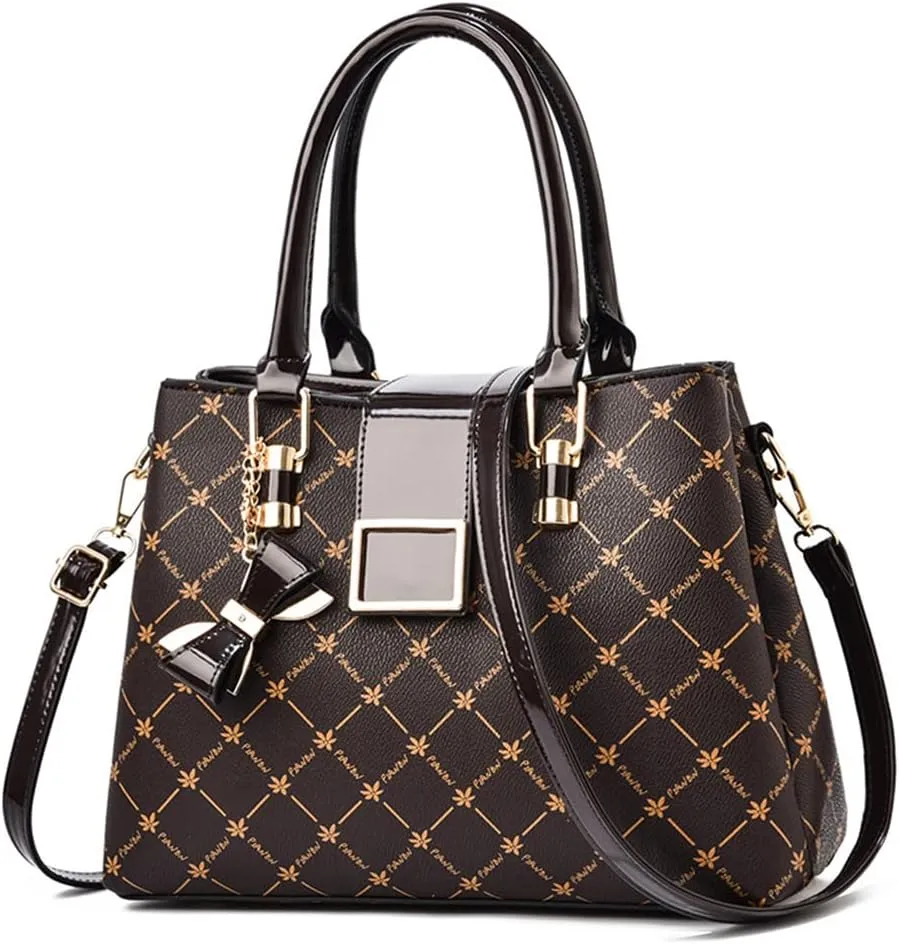 Purses and Handbags for Women Utility Top Handle Satchel Tote Bags with 3 Compartments Ladies Crossbody Bags Medium Size