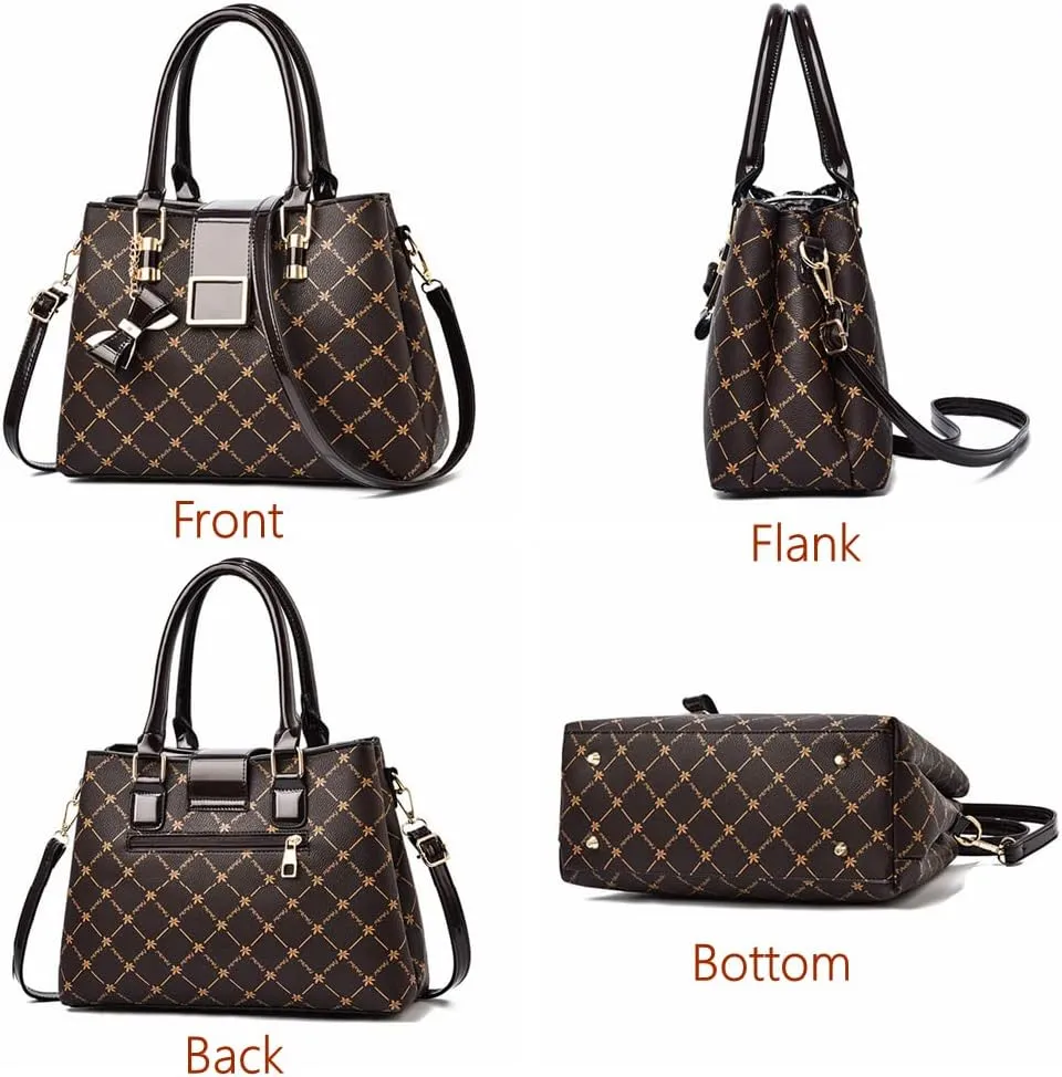 Purses and Handbags for Women Utility Top Handle Satchel Tote Bags with 3 Compartments Ladies Crossbody Bags Medium Size